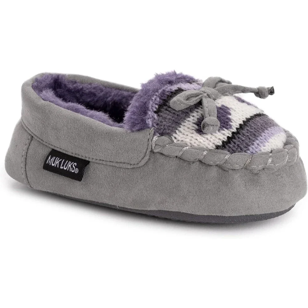 MUK LUKS Kids Patterned Moccasins - Med (12-13)
